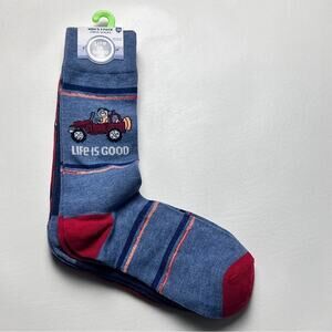 LIFE  IS GOOD Men's Lightweight Low Cut Multi 3 Pack Crew  Sock Set